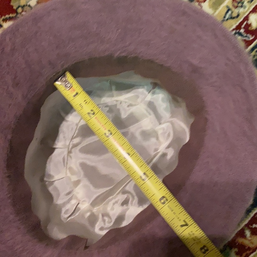 Rabbit fur lilac bowler hat - Picture 6 of 7